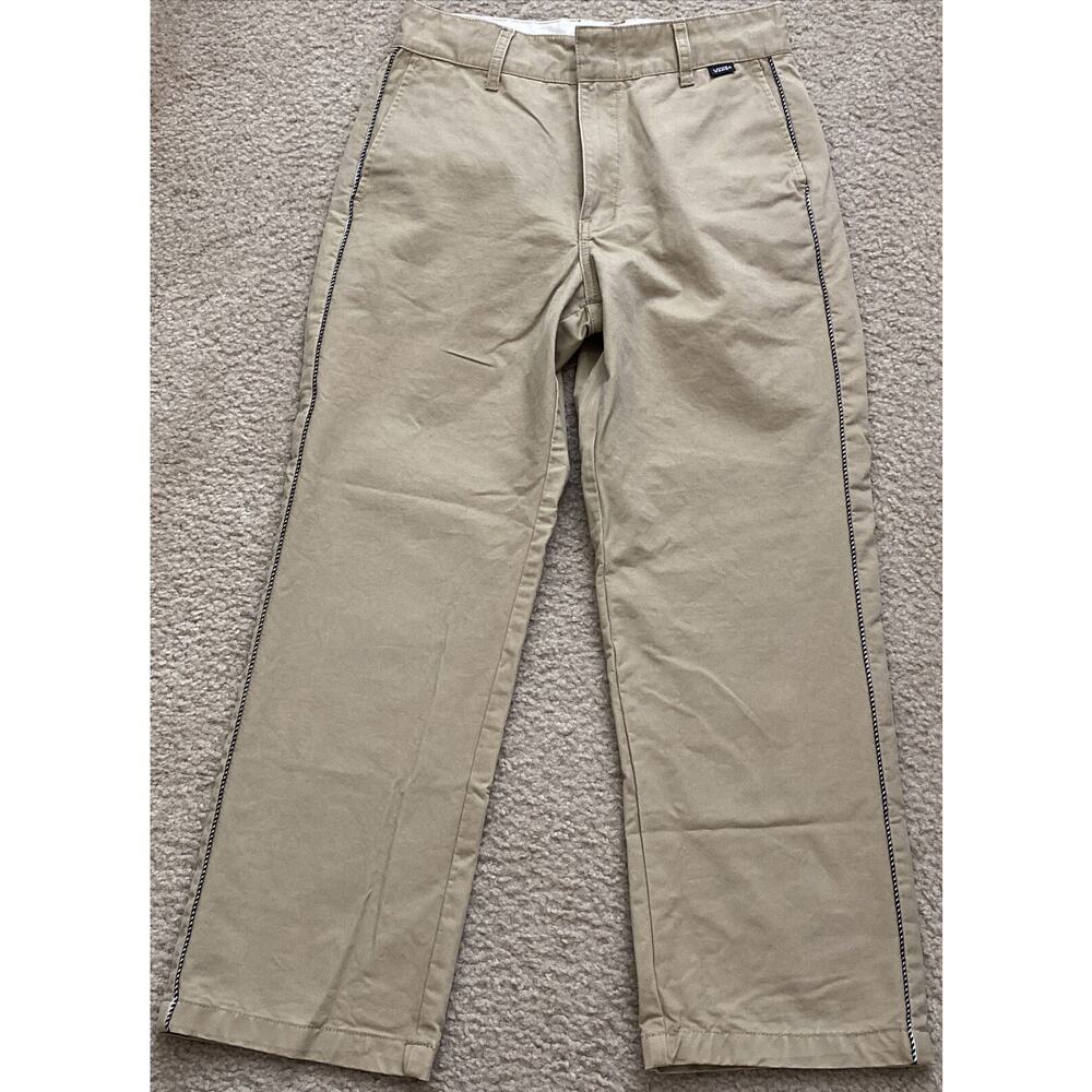 Vans Off The Wall Sz 30 Khaki Beige Chino Skater Work Pants Straight Leg 29 x 25